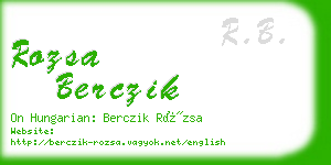 rozsa berczik business card